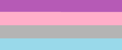 Lesbian - apersnicketylemon - 2018 Lesbian flag with 4 horizontal stripes which are colored (top to bottom): purple, pink, grey, and light blue.